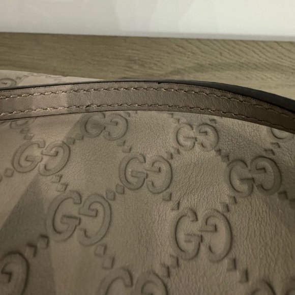 GUCCI Grey Monogrammed Leather Top Handle Bag - Picture 8 of 14